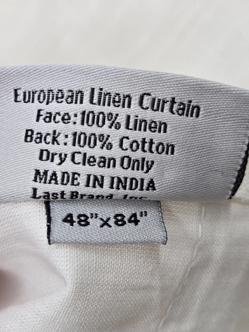NWT QUINCE Set Of 2 48x84 European Linen Curtains White 0494